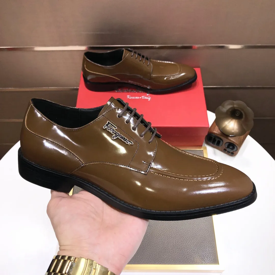 Men's shoes 💰480💰[Ferragamo/Ferragamo] The latest model in the counter, original imported cowhide fabric + sheepskin lining + original luxury metal buckle + original combination outsole, no pressure in comparison 38--44 (custom-made for 45, non-refundable)